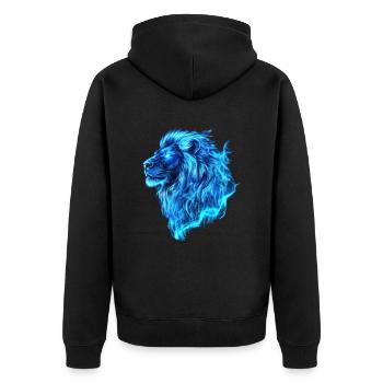Flammes Bleu Lion - Veste à capuche bio Premium Unisexe - noir - Dos - Nico (187cm)