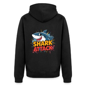 Drôle de requin Attaque de requin Amoureux de la mer - Veste à capuche bio Premium Unisexe - noir - Dos - Nico (187cm)