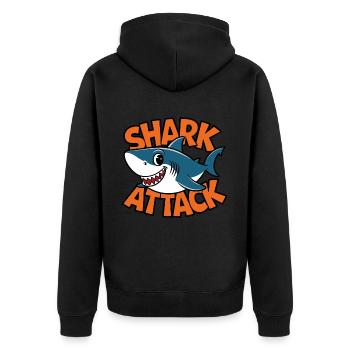 Drôle de requin Attaque de requin Amoureux de la mer - Veste à capuche bio Premium Unisexe - noir - Dos - Nico (187cm)
