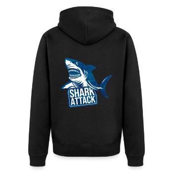 Requin Attaque de requin Amoureux de la mer - Veste à capuche bio Premium Unisexe - noir - Dos - Nico (187cm)