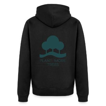 Pflanzt mehr Bäume Naturschutz Aktivist - Unisex Premium Bio Zip Hoodie - Schwarz - Hinten - Nico (187cm)