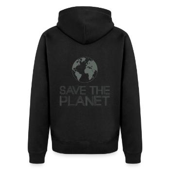 Militants écologistes de Save the Planet Earth - Veste à capuche bio Premium Unisexe - noir - Dos - Nico (187cm)