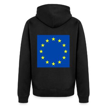 Europe flag - Unisex Premium Organic Zip Hoodie - black - Back - Nico (187cm)
