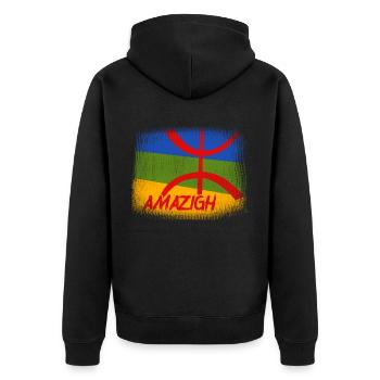 Amazigh Mon Origine Maroc Algeria Rif Souss Kabyle - Unisex Premium Organic Zip Hoodie - black - Back - Nico (187cm)