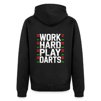 Travailler dur Jeu Fléchettes Joueur de fléchettes Sport - Veste à capuche bio Premium Unisexe - noir - Dos - Nico (187cm)