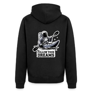 Kayak Astronaute Suivez vos rêves - Veste à capuche bio Premium Unisexe - noir - Dos - Nico (187cm)