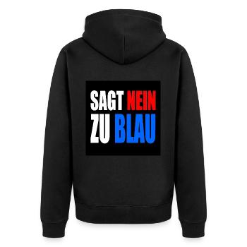 dit non au bleu - Veste à capuche bio Premium Unisexe - noir - Dos - Nico (187cm)