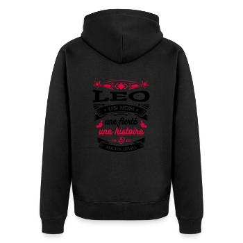 LEO UN NOM UNE FIERTÉ AUCUN RIVAL - Veste à capuche bio Premium Unisexe - noir - Dos - Nico (187cm)