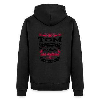 TOM UN NOM UNE FIERTÉ AUCUN RIVAL - Veste à capuche bio Premium Unisexe - noir - Dos - Nico (187cm)