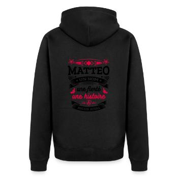 MATTEO UN NOM UNE FIERTÉ AUCUN RIVAL - Veste à capuche bio Premium Unisexe - noir - Dos - Nico (187cm)