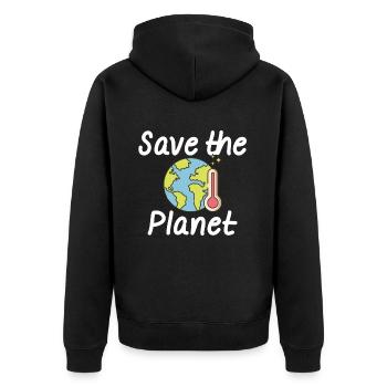 Changement climatique Protection de l’environnement Conservation de la nature - Veste à capuche bio Premium Unisexe - noir - Dos - Nico (187cm)