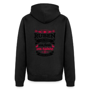 RUBEN UN NOM UNE FIERTÉ AUCUN RIVAL - Veste à capuche bio Premium Unisexe - noir - Dos - Nico (187cm)