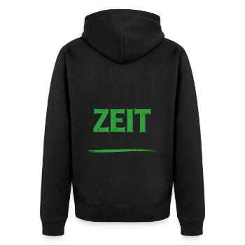 Koi Zeit Fasnet - Karneval Fasching - Unisex Premium Bio Zip Hoodie - Schwarz - Hinten - Nico (187cm)