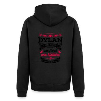 DYLAN UN NOM UNE FIERTÉ AUCUN RIVAL - Veste à capuche bio Premium Unisexe - noir - Dos - Nico (187cm)