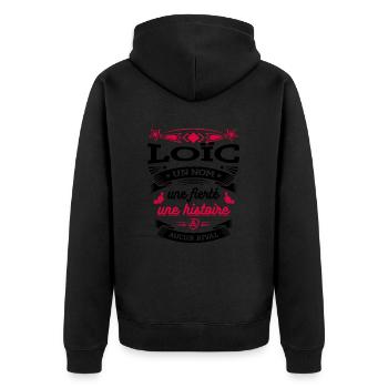 LOÏC UN NOM UNE FIERTÉ AUCUN RIVAL - Veste à capuche bio Premium Unisexe - noir - Dos - Nico (187cm)