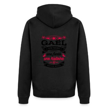 GAËL UN NOM UNE FIERTÉ AUCUN RIVAL - Veste à capuche bio Premium Unisexe - noir - Dos - Nico (187cm)