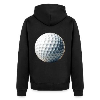 Gulf - Unisex Premium Organic Zip Hoodie - black - Back - Nico (187cm)