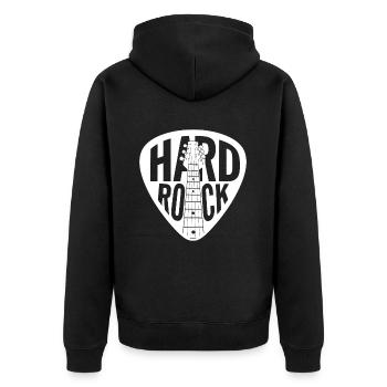 Hard Rock Guitar Pick - Unisex Premium Organic Zip Hoodie - black - Back - Nico (187cm)
