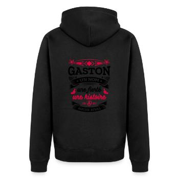 GASTON UN NOM UNE FIERTÉ AUCUN RIVAL - Veste à capuche bio Premium Unisexe - noir - Dos - Nico (187cm)