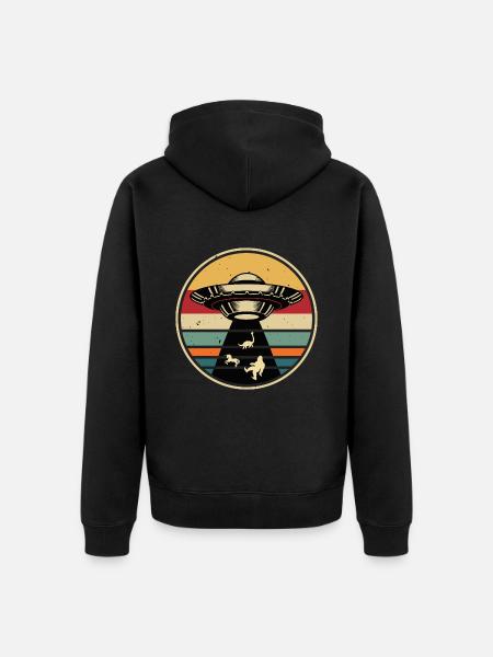 UFO-Bigfoot Nessie Einhorn - Unisex Premium Bio Zip Hoodie - Schwarz