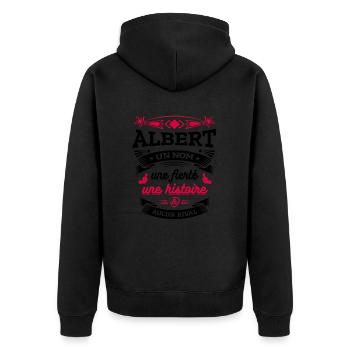ALBERT UN NOM UNE FIERTÉ AUCUN RIVAL - Veste à capuche bio Premium Unisexe - noir - Dos - Nico (187cm)
