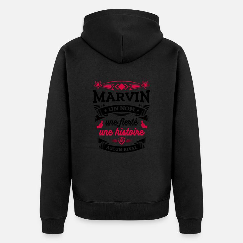 MARVIN PARFAIT - PRENOM MARVIN - Veste à capuche bio Premium Unisexe - noir