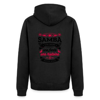 SAMBA UN NOM UNE FIERTÉ AUCUN RIVAL - Veste à capuche bio Premium Unisexe - noir - Dos - Nico (187cm)