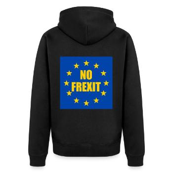 No frexit - Unisex Premium Bio Zip Hoodie - Schwarz - Hinten - Nico (187cm)