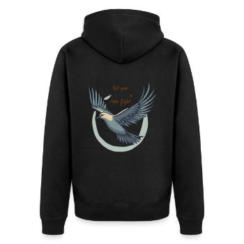 Laissez vos rêves prendre leur envol Oiseau mouette - Veste à capuche bio Premium Unisexe - noir - Dos - Nico (187cm)