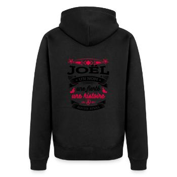 JOËL UN NOM UNE FIERTÉ AUCUN RIVAL - Veste à capuche bio Premium Unisexe - noir - Dos - Nico (187cm)