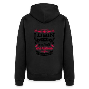 LUBIN UN NOM UNE FIERTÉ AUCUN RIVAL - Veste à capuche bio Premium Unisexe - noir - Dos - Nico (187cm)