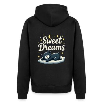 Teddy Bear Sweet Dreams Chemise de nuit officielle - Veste à capuche bio Premium Unisexe - noir - Dos - Nico (187cm)