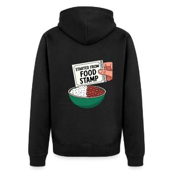 Verlieben Sie sich in Igel - Unisex Premium Bio Zip Hoodie - Schwarz - Hinten - Nico (187cm)