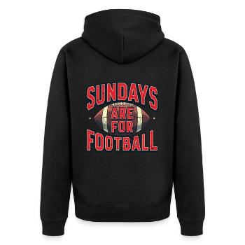 Sundays Are for Football American Football - Unisex Premium Bio Zip Hoodie - Schwarz - Hinten - Nico (187cm)