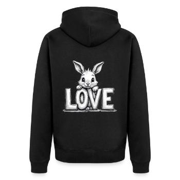 Cute bunny with LOVE – Perfect for Easter & Love - Unisex Premium Organic Zip Hoodie - black - Back - Nico (187cm)