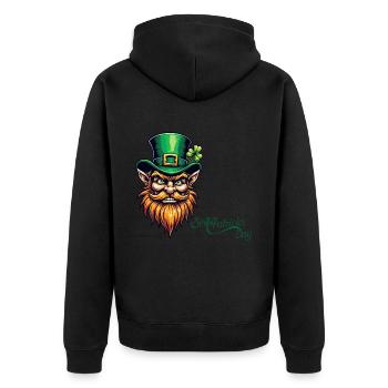 Leprechaun St. Patrick’s Day - Irish Happiness - Veste à capuche bio Premium Unisexe - noir - Dos - Nico (187cm)