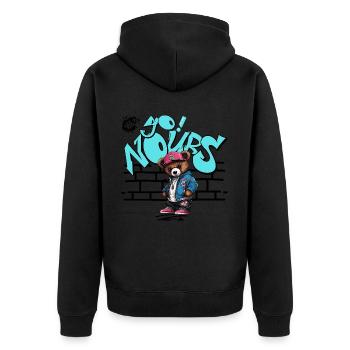 Yo! Nours - Veste à capuche bio Premium Unisexe - noir - Dos - Nico (187cm)