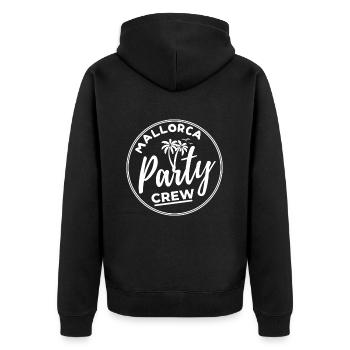 Mallorca Party Crew Sommer, Sonne & Partyfeeling - Unisex Premium Bio Zip Hoodie - Schwarz - Hinten - Nico (187cm)