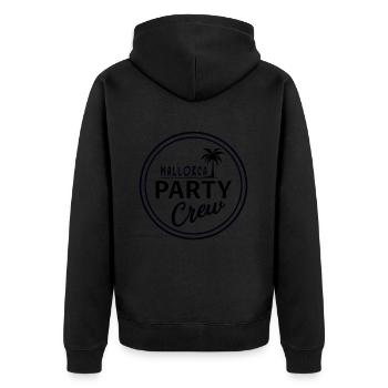 Mallorca Party Crew Summer, Sun & Party Feeling - Unisex Premium Organic Zip Hoodie - black - Back - Nico (187cm)