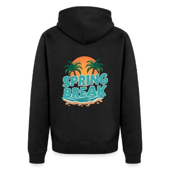 Spring Break Palm Trees Beach - Unisex Premium Organic Zip Hoodie - black - Back - Nico (187cm)