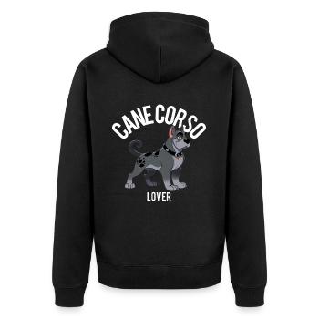 Cane Corso Lover 2 - Unisex Premium Organic Zip Hoodie - black - Back - Nico (187cm)