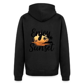 Enjoy the Sunset Sunset Summer Vibes - Unisex Premium Organic Zip Hoodie - black - Back - Nico (187cm)