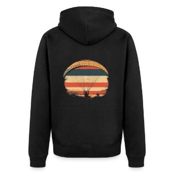 Parapente vintage coucher de soleil - Veste à capuche bio Premium Unisexe - noir - Dos - Nico (187cm)
