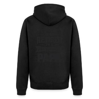 Professional Dad No Retirement Pension Pensioner - Unisex Premium Organic Zip Hoodie - black - Back - Nico (187cm)