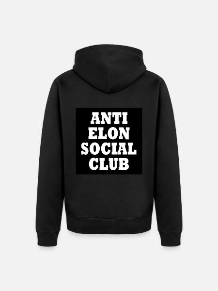 anti elon social club - Unisex Premium Organic Zip Hoodie - black
