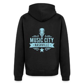 Music City Nashville Guitar Tennessee - Unisex Premium Organic Zip Hoodie - black - Back - Nico (187cm)