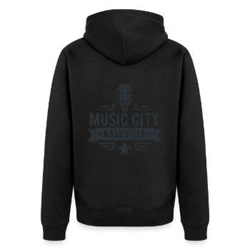 Music City Nashville Guitar Tennessee - Unisex Premium Organic Zip Hoodie - black - Back - Nico (187cm)