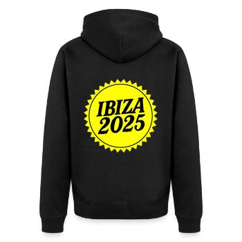 Ibiza 2025 - Unisex Premium Organic Zip Hoodie - black - Back - Nico (187cm)