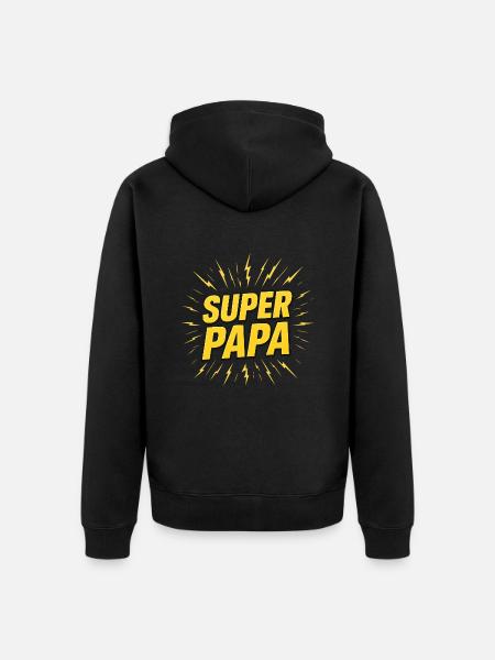 Super Papa - Veste à capuche bio Premium Unisexe - noir