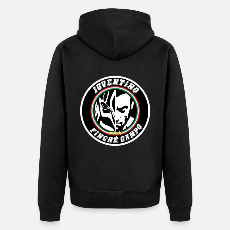 Motif du cercle de l’emblème de Juventino - Veste à capuche bio Premium Unisexe - noir